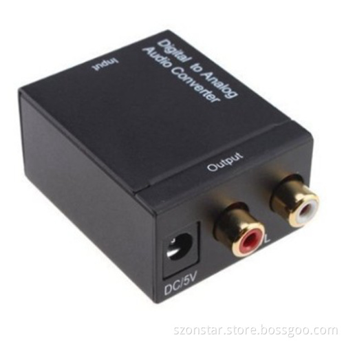 Digital Optical Toslink Coaxial to Analog RCA R/L Audio Converter Adapter